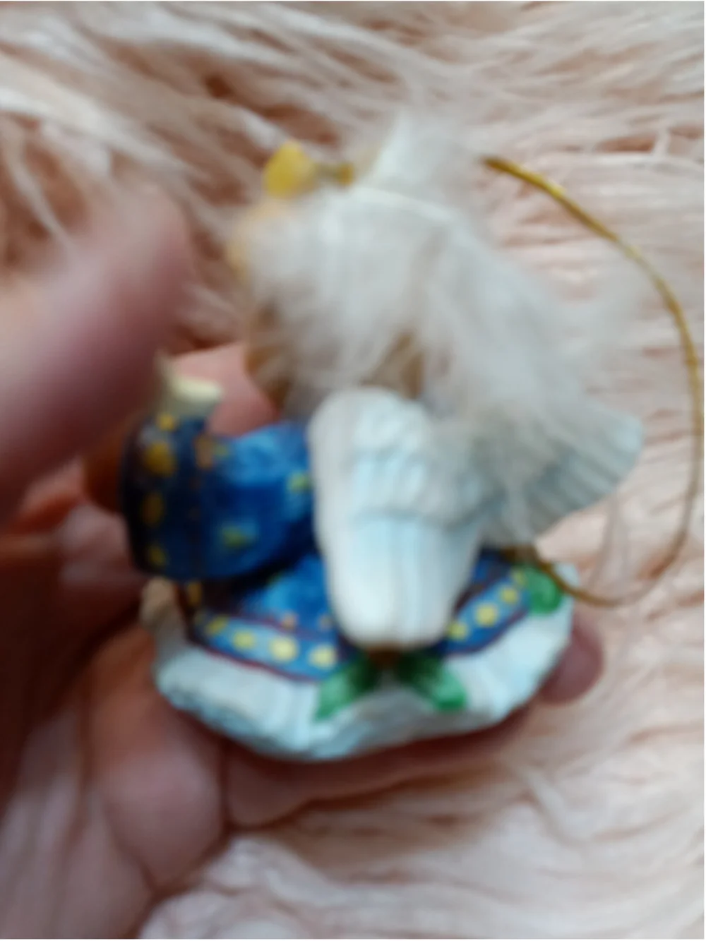Lucy Rigg Angel Teddy Bear Porcelain FRANCES Chapeau Noelle Hanging Ornament